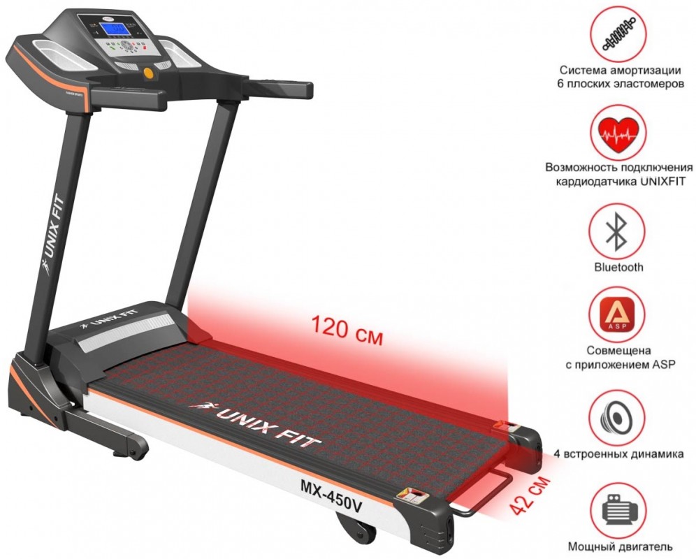 Беговая дорожка UNIXFIT MX-450V