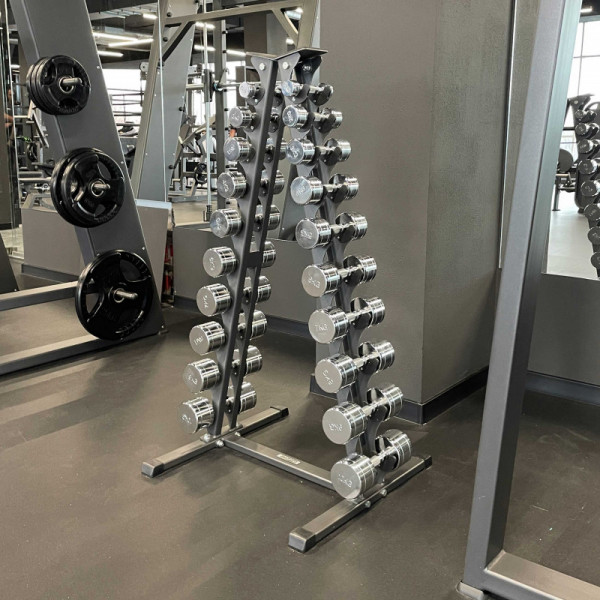 Гантельный ряд хромированный (шаг 1 кг, 10 пар) 1-10 кг PROFI-FIT