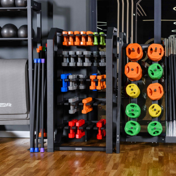 Гантель в виниловой оболочке, шестигранник 4 кг, красная PROFI-FIT