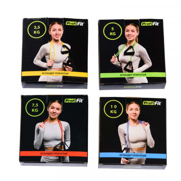 Эспандер трубчатый (красный, сопротивление 7,5 кг) PROFI-FIT