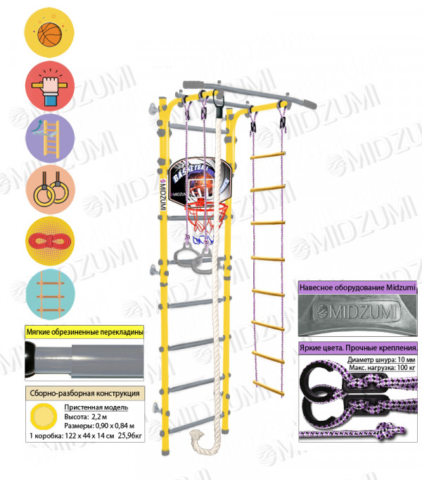 Шведская стенка Midzumi Niji Kabe Basketball Shield
