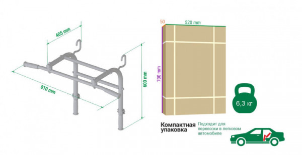 Турник-брусья  2 в 1 ROMANA Dop1