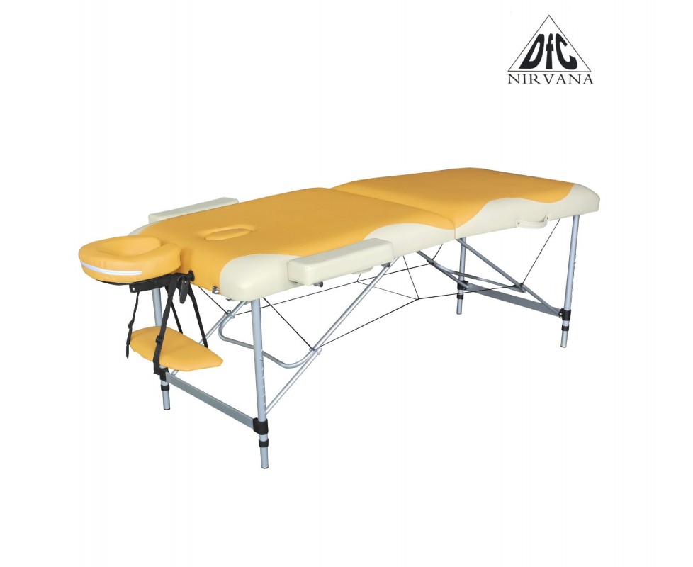 Массажный стол DFC NIRVANA, Elegant PREMIUM, 192х75х6 см, алюм. ножки, цвет оранж./беж. (orange/beig