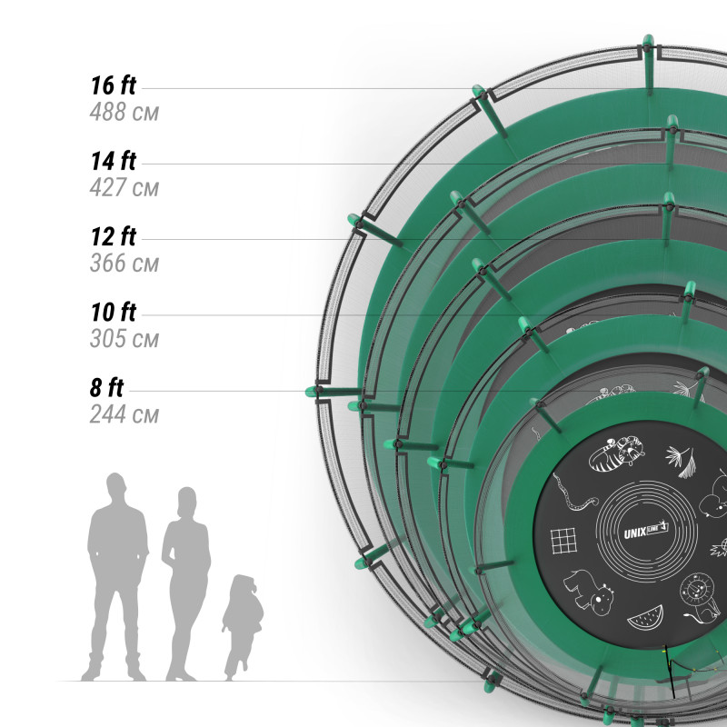 Батут UNIX line SUPREME GAME 16 ft (green)