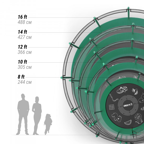 Батут UNIX line SUPREME GAME 16 ft (green)