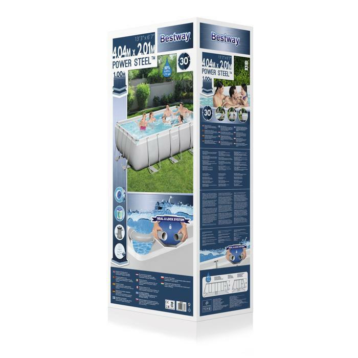 Каркасный бассейн Bestway Power Steel 404х201х100см, 6478л, фил.-насос 2006л/ч, лестница, попл.-дозатор