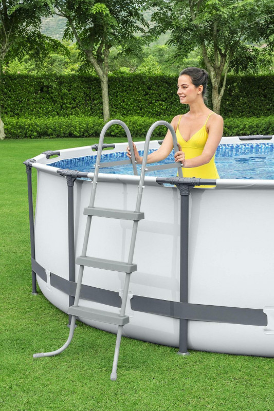 Каркасный бассейн Bestway Steel Pro Max 457х107см, 14970л, фил.-насос 3028л/ч, лестница, тент