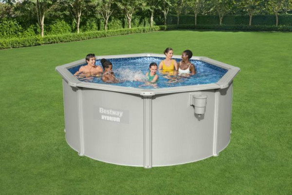 Стальной бассейн Bestway Hydrium 300х120см, 7630л, песч.фил.-нас. 3028л/ч, лестн., тент, подст., попл.-доз