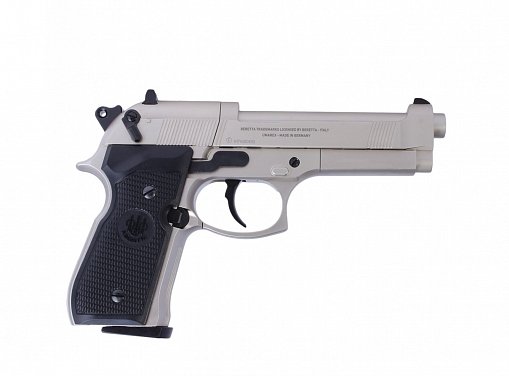 Пневматический пистолет Umarex Beretta 92 FS Никель (с чёрн. накладками) 4,5 мм