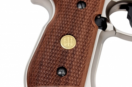 Пистолет пневматический Beretta M92 FS (никель с дерев. накладками)