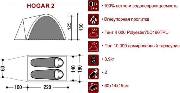 Палатка HOGAR 2