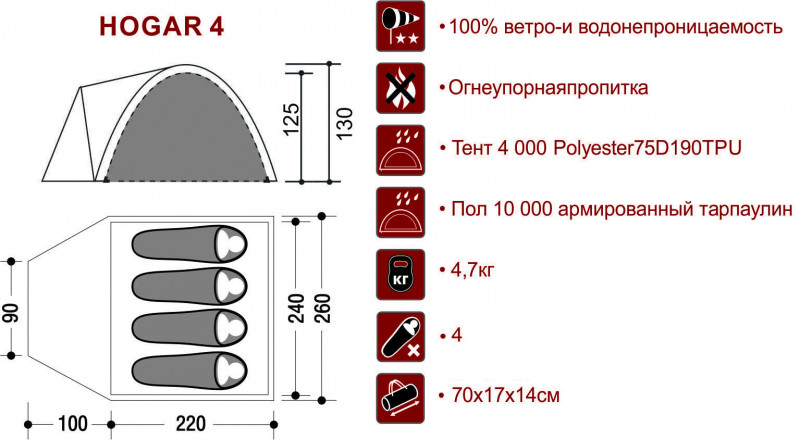 Палатка HOGAR 4