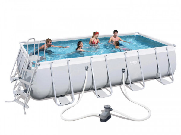 Каркасный бассейн Bestway Power Steel 549х274х122см, 14812л, фил.-насос 5678л/ч, лестница, тент, попл.-доз.
