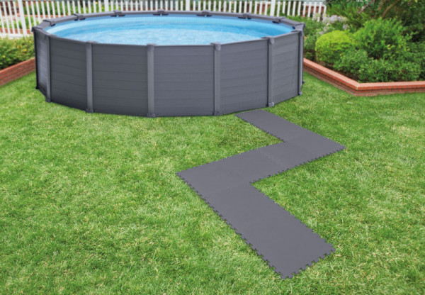 Каркасный бассейн 478х124см Intex "Graphite Gray Panel" 16805л, песч.фил.-нас. 4500л\ч, лестн, тент, подстилка (26384)