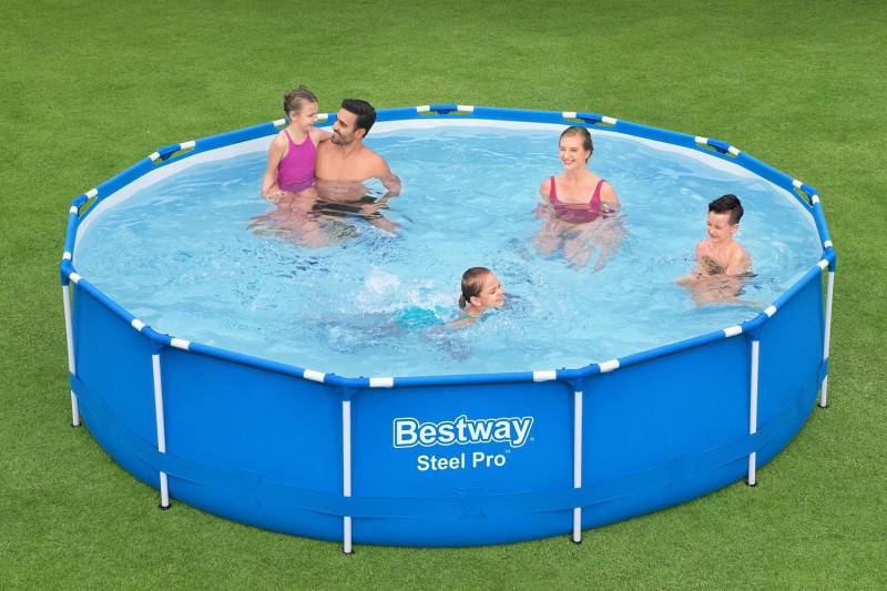 Каркасный бассейн Bestway Steel Pro 396х84см, 8680л, фил.-насос 2006л/ч (5612E BW)
