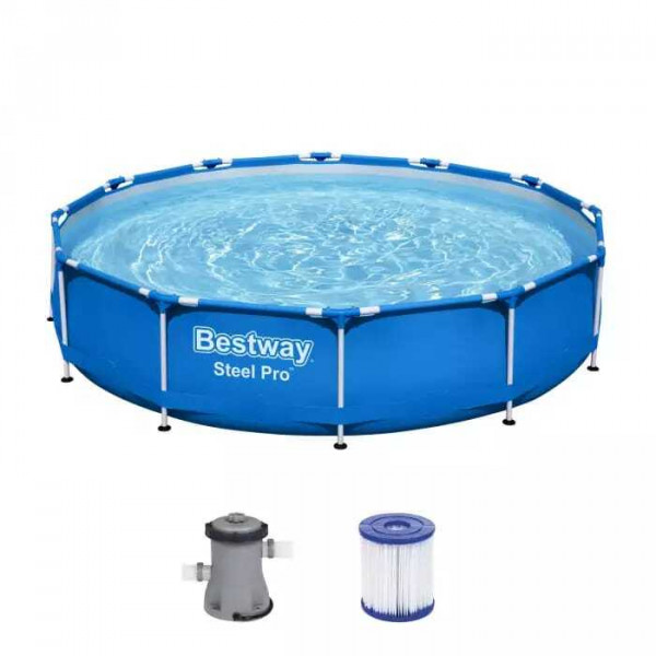 Каркасный бассейн Bestway Steel Pro 366х76см, 6473л, фил.-насос 1249л/ч (56681 BW)