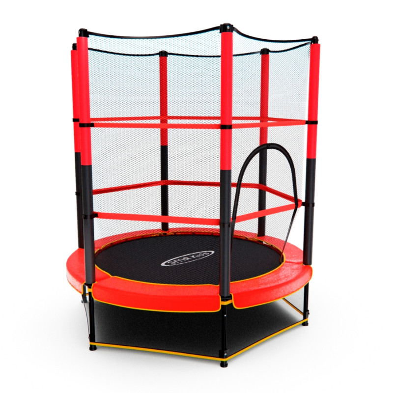 Батут DFC TRAMPOLINE-RED 55 дюймов с сеткой