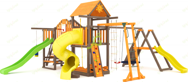 Детская площадка IgraGrad Панда Фани Мостик 2 с трубой