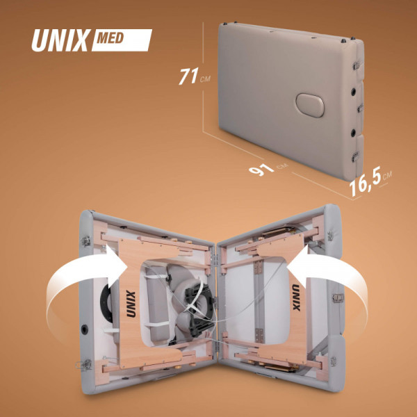 Массажный стол UNIX Serenity 3 Section Grey