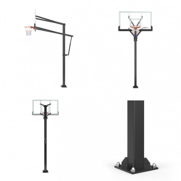 Баскетбольная стойка стационарная UNIX Line B-Stand-TG PRO 72"x42" R45 H230-305 см